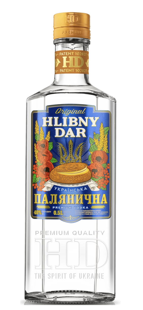 Горілка Hlibny Dar Українська Палянична 40% 0.5 л 